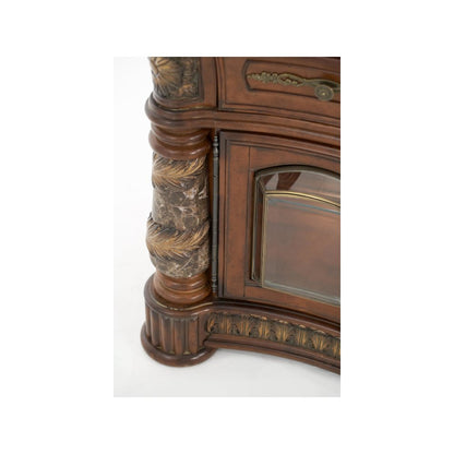 Villa Valencia China Cabinet with Lighted Top - Classic Chestnut