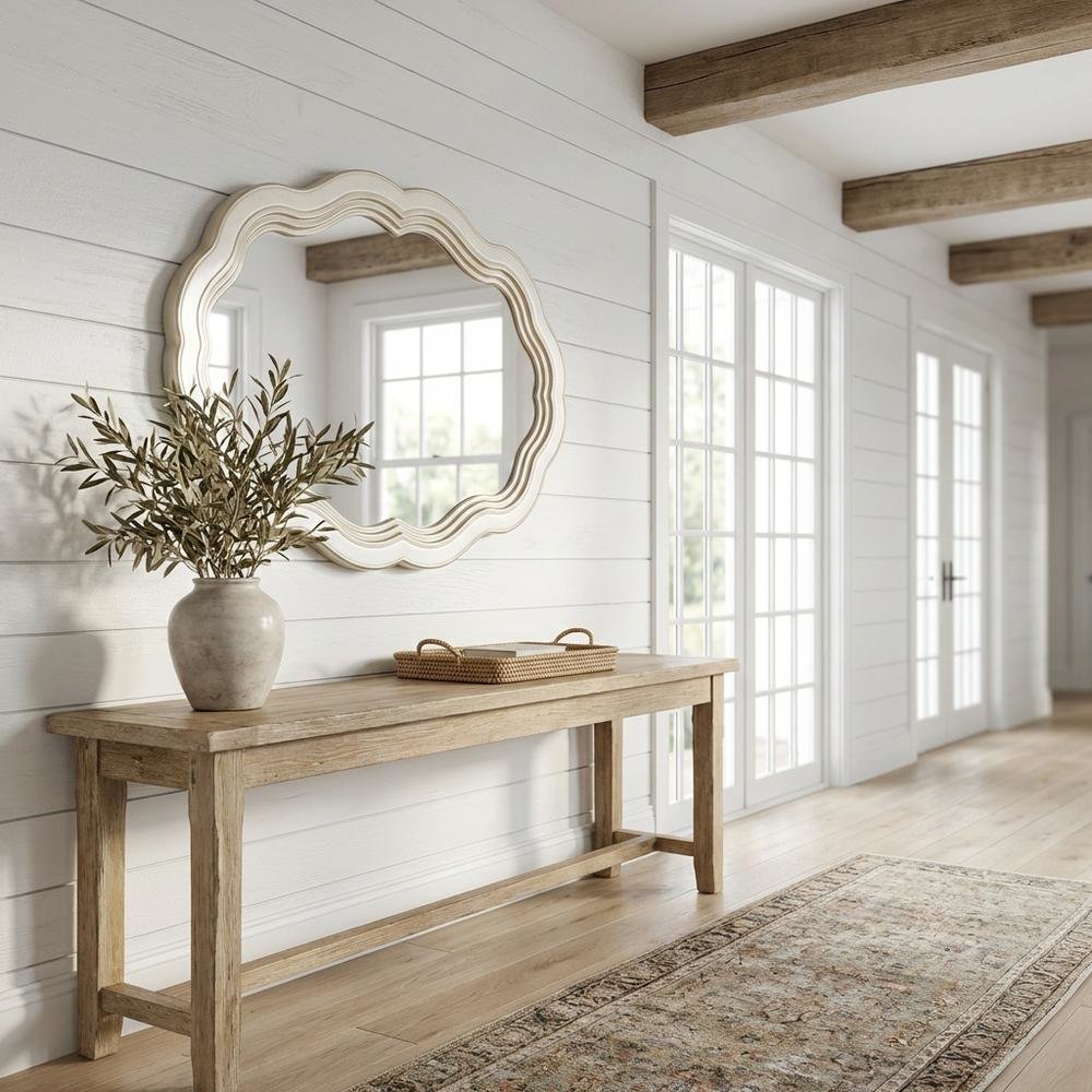 London Place Wall Mirror - Creamy Pearl