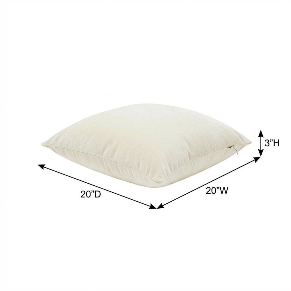 The Smith 20" Square Chenille Pillow, Set of 2 - Cream