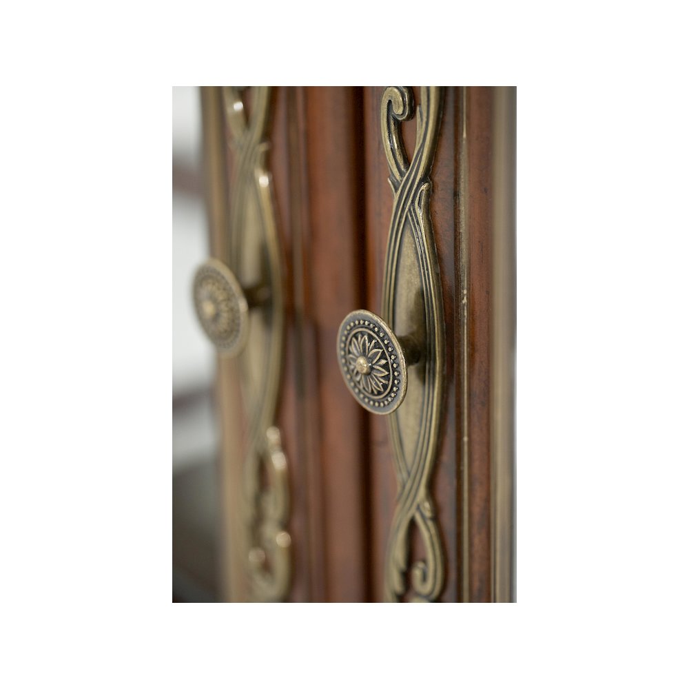 Villa Valencia China Cabinet with Lighted Top - Classic Chestnut