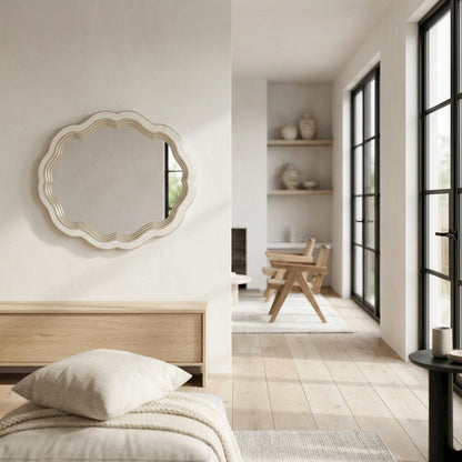 London Place Wall Mirror - Creamy Pearl