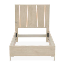 Lotus Bay Twin Panel Bed with LED Lights - Sand
