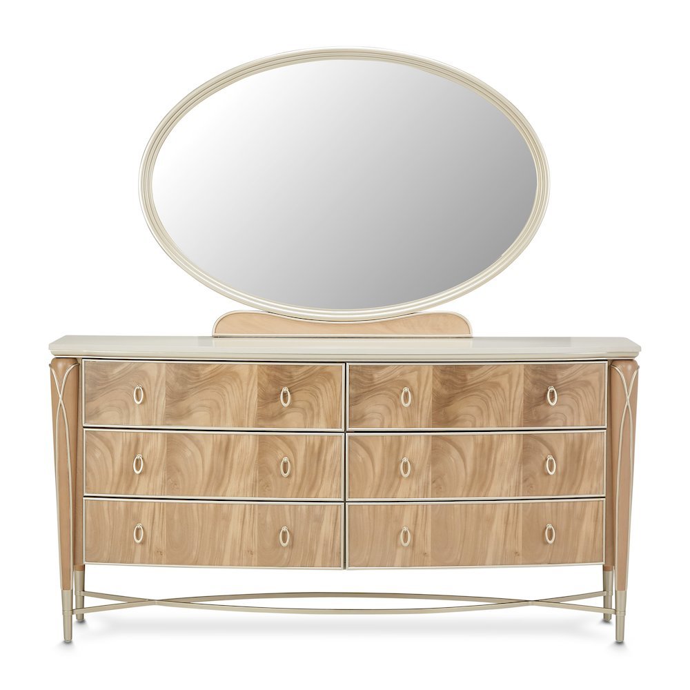 Villa Cherie Dresser and Mirror - Caramel