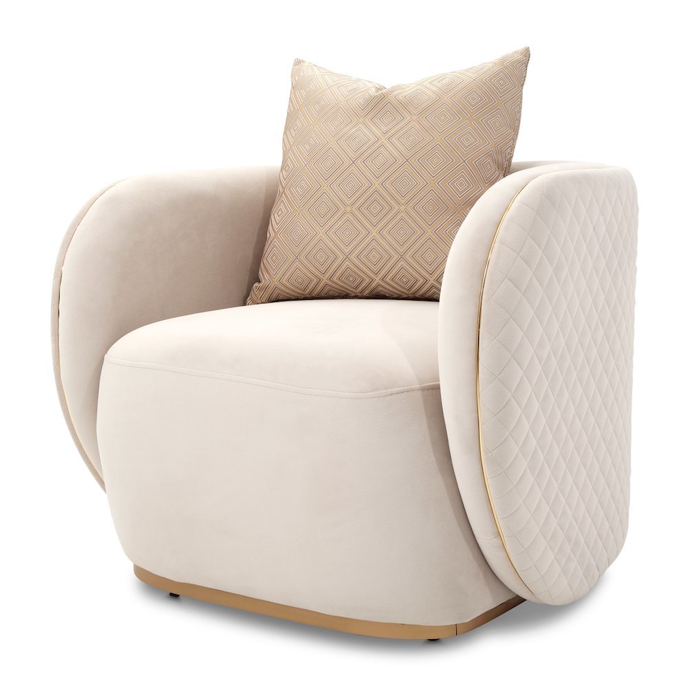 Beige Accent Chair – Comfy Reading Chair and Living Room Arm Chair Design