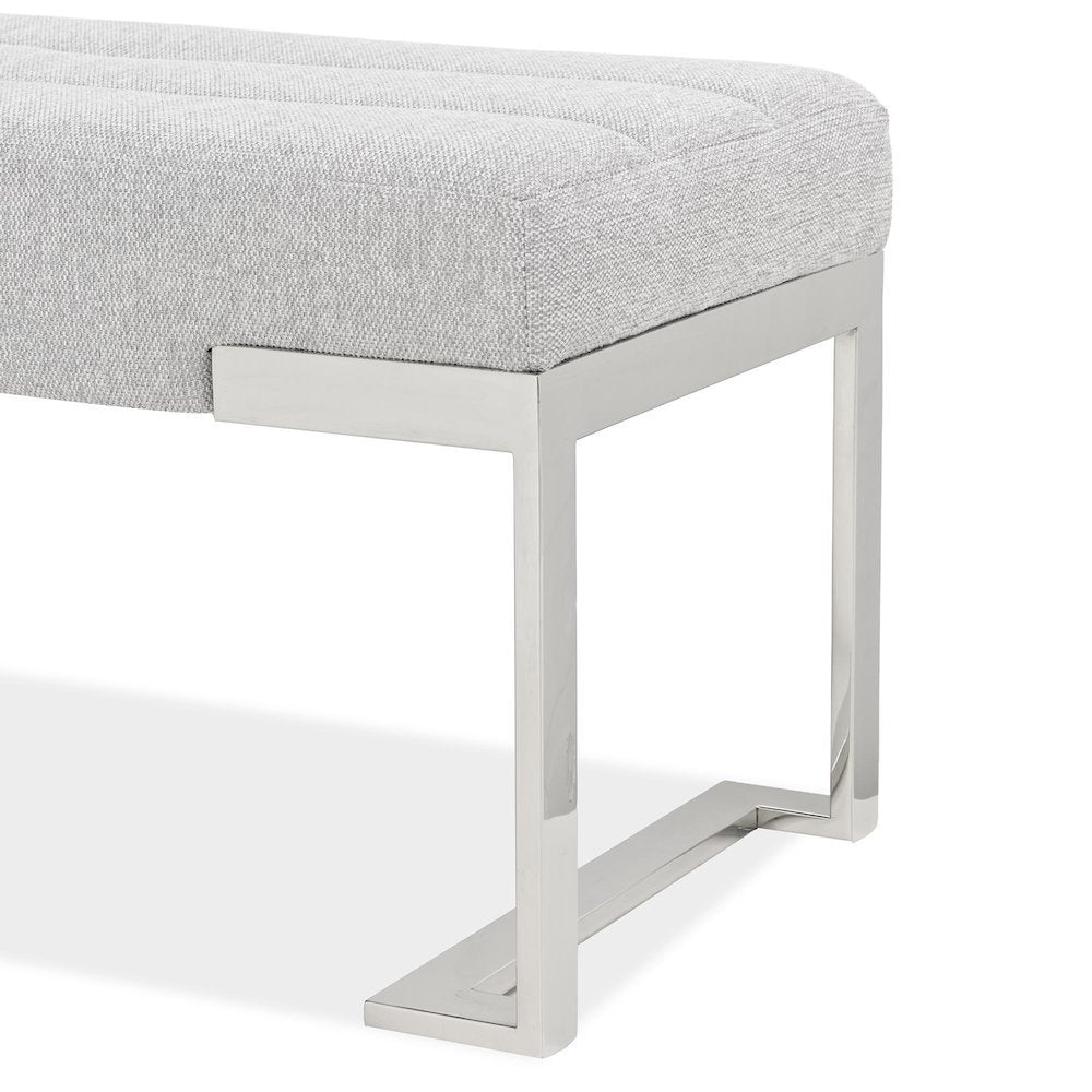 Tulip Accent Bench - Gray/Chrome