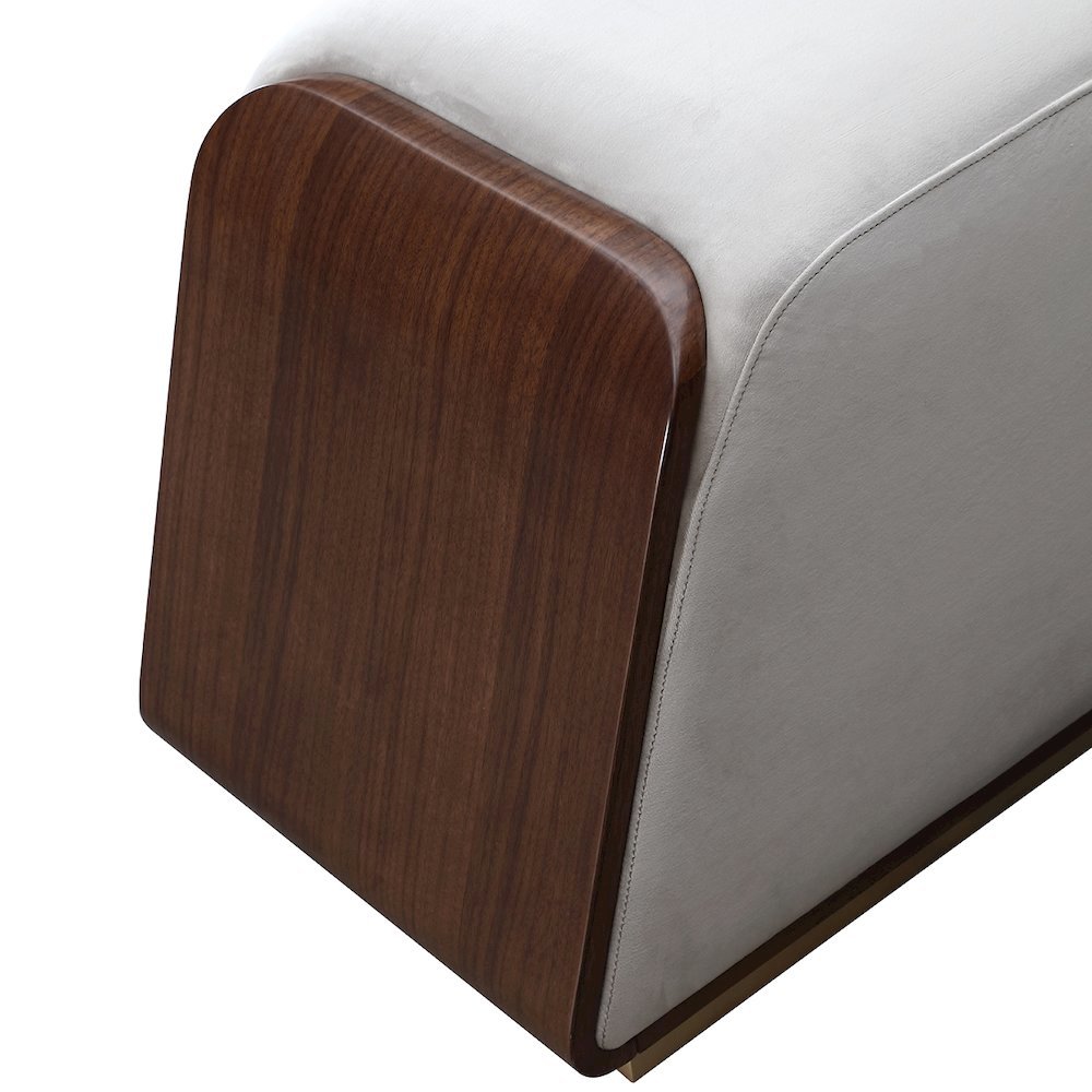 Houston Accent Bench - Porcini/Walnut