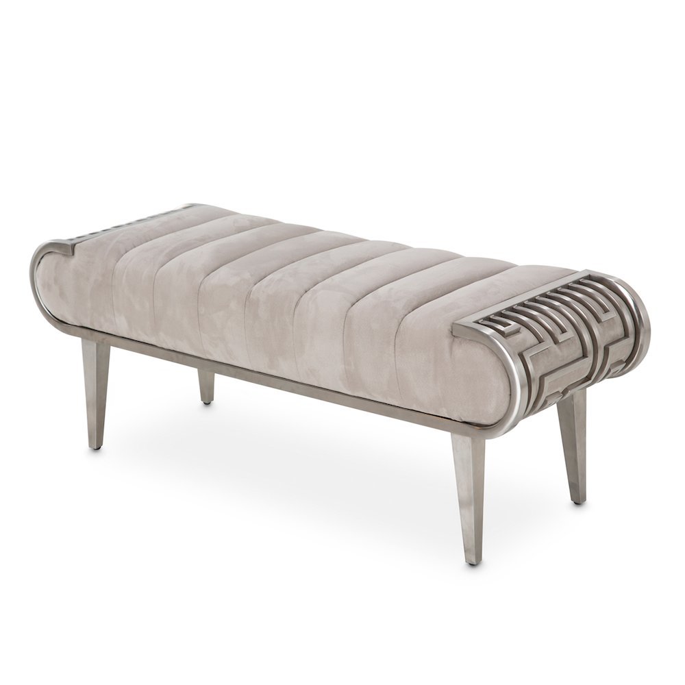Roxbury Park Tufted Bench - Stainless Steel