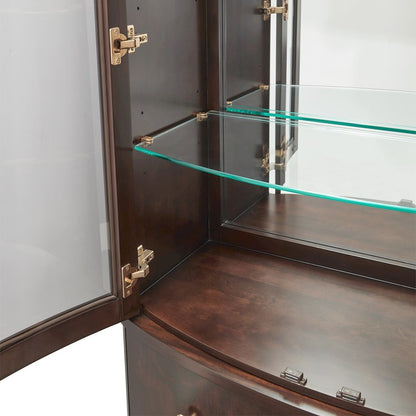 Camellia Field Display Cabinet - Warm Pecan