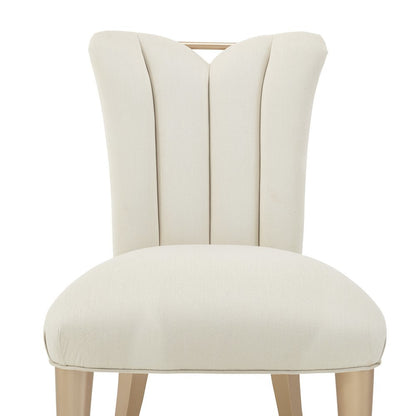 Elegant Upholstered Dining Chairs Set of 2 – Champagne Finished Side Chairs