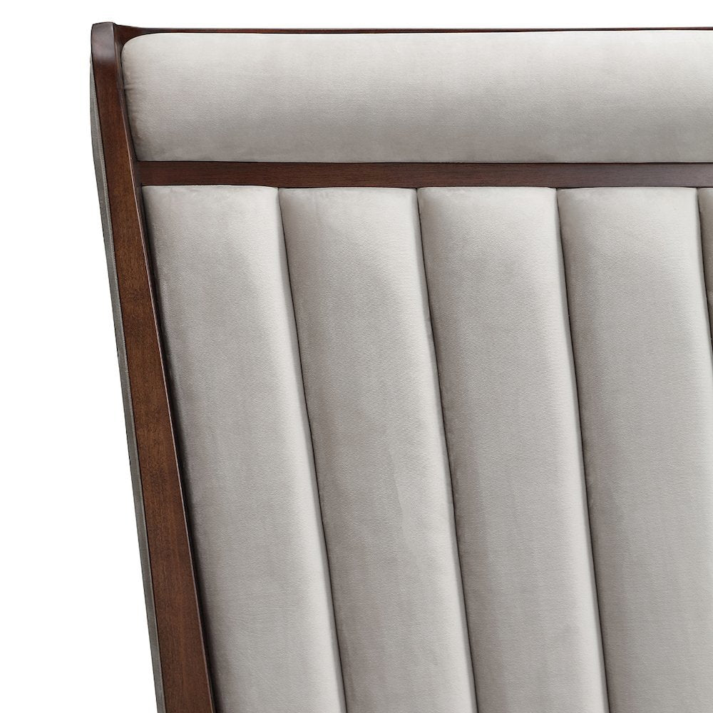 Houston Eastern King Channel Tufted Panel Bed - Porcini/Walnut