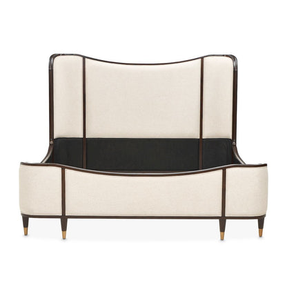 Camellia Field Queen Upholstered Bed - Warm Pecan