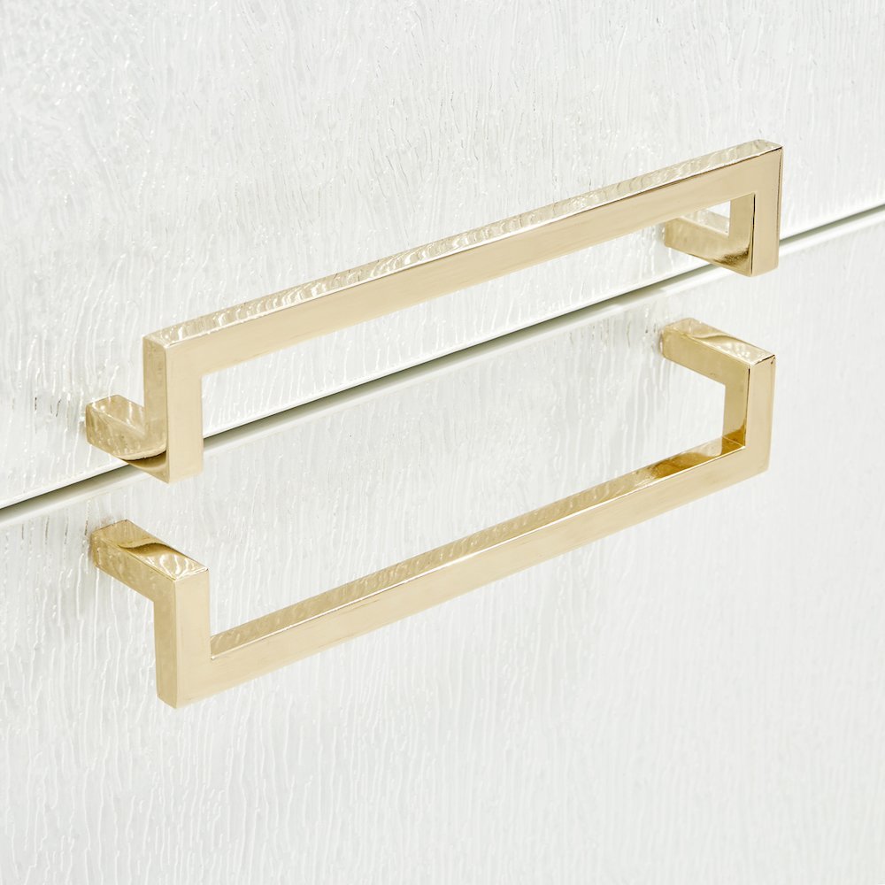 White Bedside Table – Gold and White 2 Drawer Nightstand for Bedroom