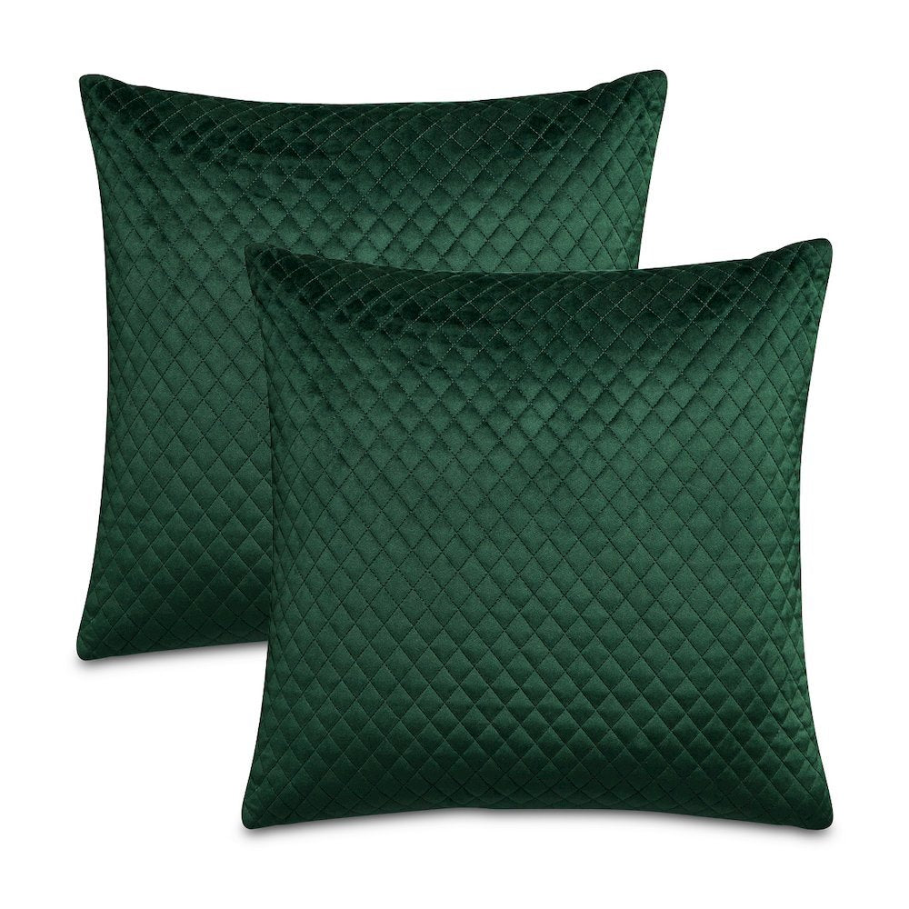 Gemma 21" Velvet Throw Pillow, Set of 2 - Forest Green