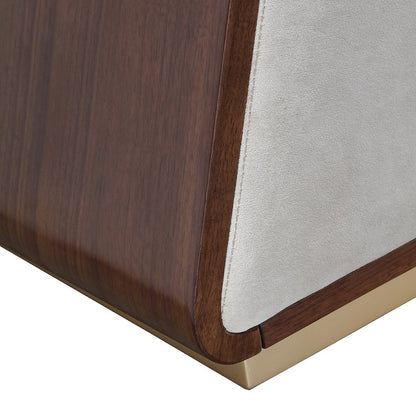 Houston Accent Bench - Porcini/Walnut