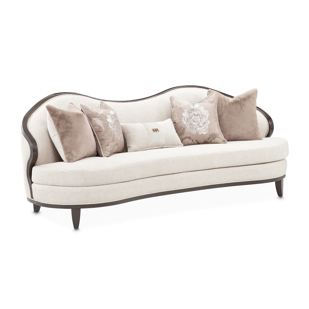 Camellia Field Chenille Sofa - Linen/Warm Pecan