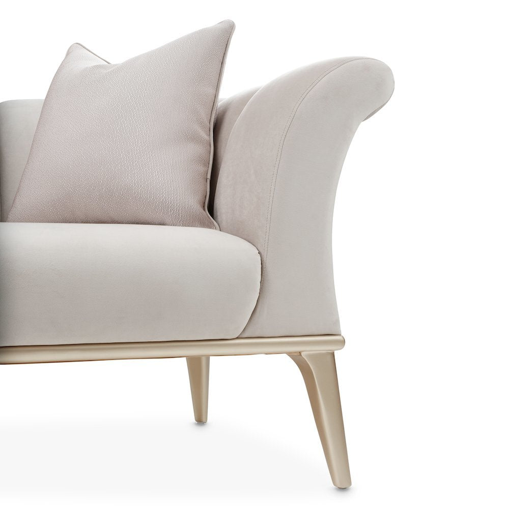 Beige Velvet Sofa for Living Room – Elegant 3 Seater 100 Inch Couch
