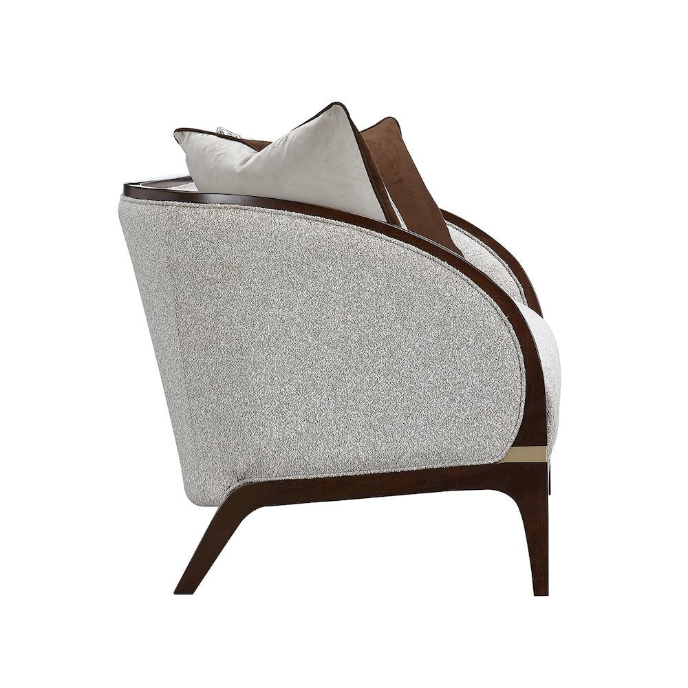 Houston Loveseat - Pebble/Walnut