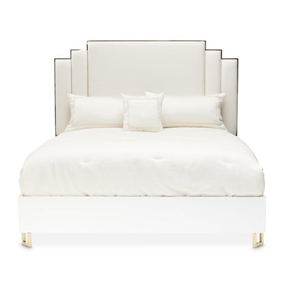 Palm Gate Eastern King Upholstered Bed - Cloud White