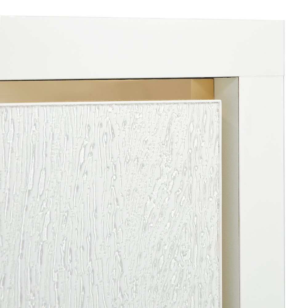 White Bedside Table – Gold and White 2 Drawer Nightstand for Bedroom