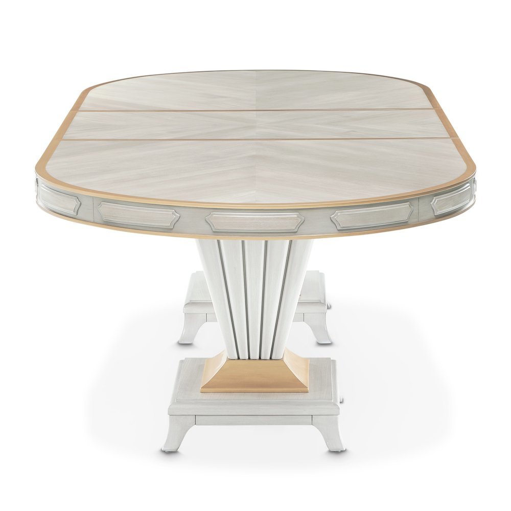 St. Charles Double Pedestal Dining Table -  Dove Gray