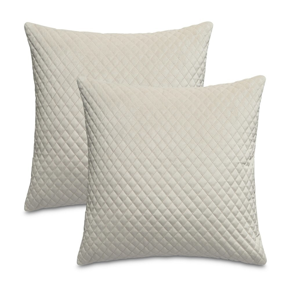 Gemma 21" Velvet Throw Pillow, Set of 2 - Cloud