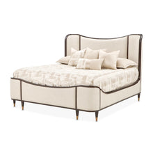 Camellia Field Queen Upholstered Bed - Warm Pecan