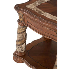 Classic Chestnut Finish Square End Table for Living Room – Solid Wood Design