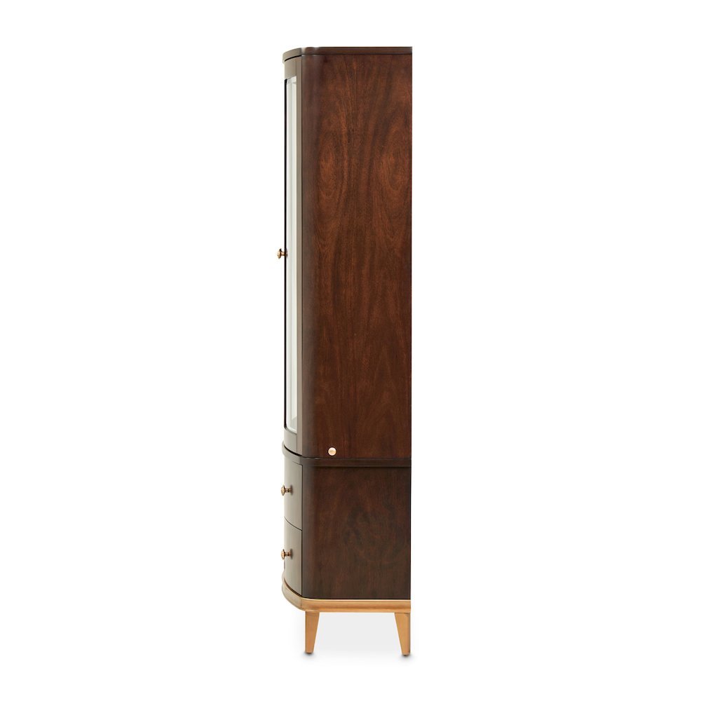 Camellia Field Display Cabinet - Warm Pecan