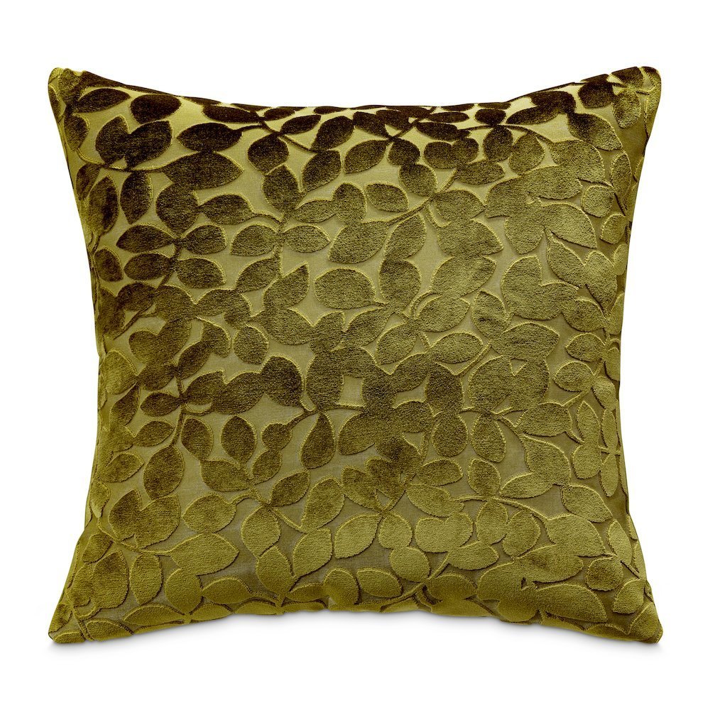 Re-nue Larkin 19" Square Velvet Pillow, Set of 2 - Olive Green