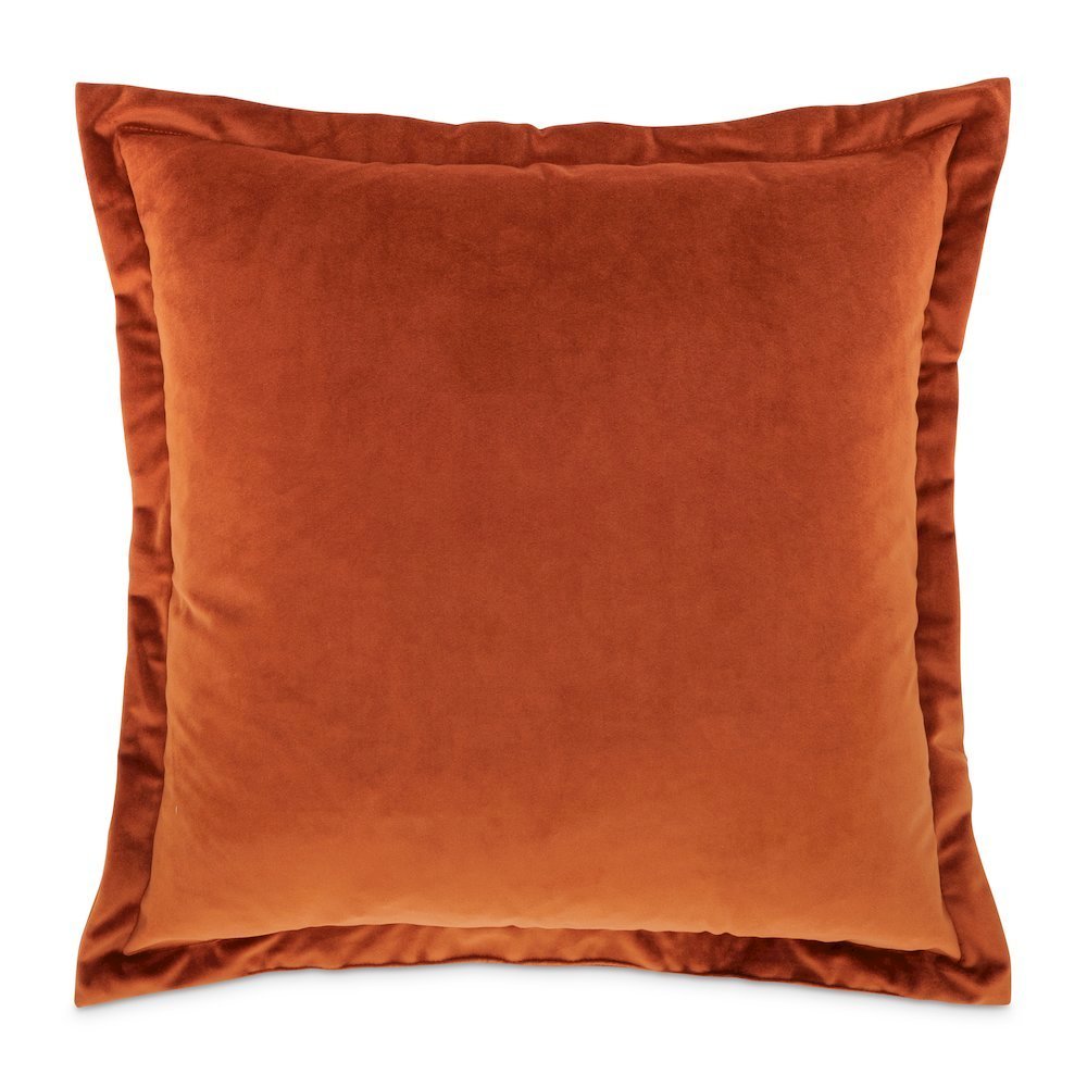 Conner 20" Velvet Throw Pillow, Set of 2 - Paprika