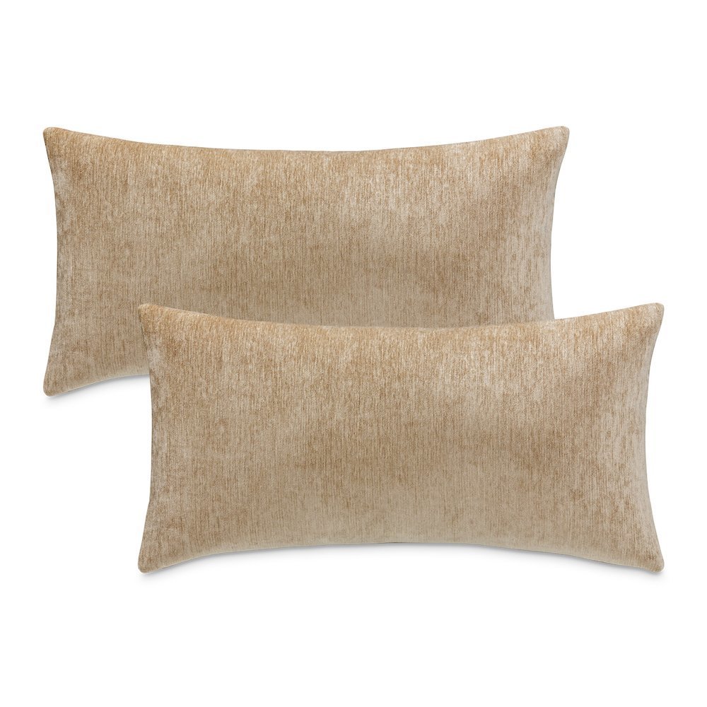 The Smith 13"x24" Oblong Chenille Pillow, Set of 2 - Camel