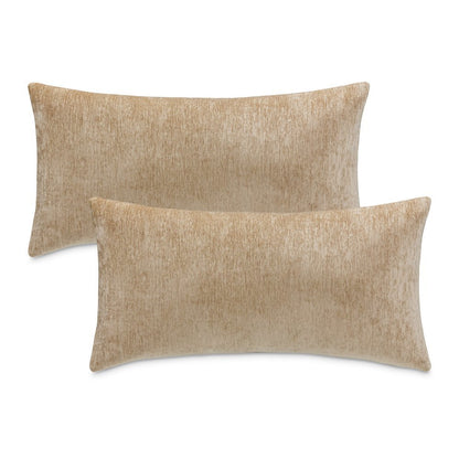 The Smith 13"x24" Oblong Chenille Pillow, Set of 2 - Camel