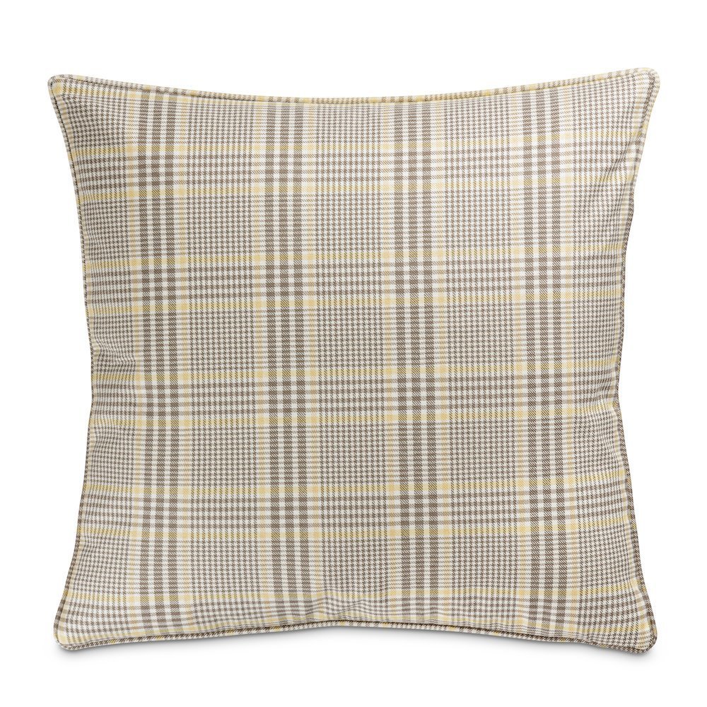 Newport Ardmore 22" Plaid Throw Pillow, Set of 2 - Pewter