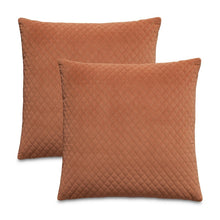 Gemma 21" Velvet Throw Pillow, Set of 2 - Terracotta