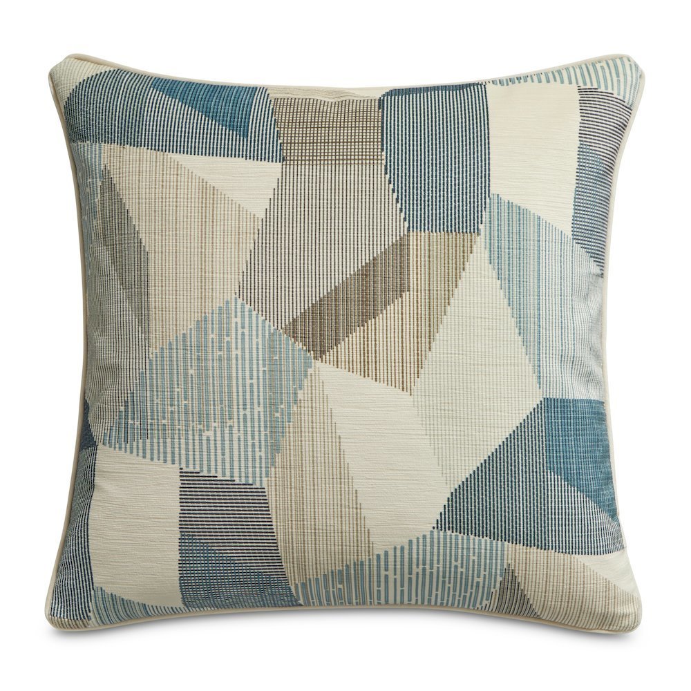 Renue Jetson 19" Velvet Throw Pillow, Set of 2 - Mineral Blue