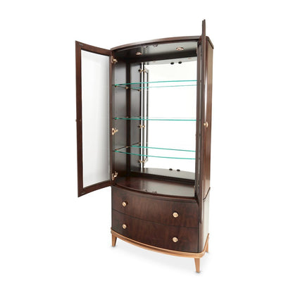 Camellia Field Display Cabinet - Warm Pecan
