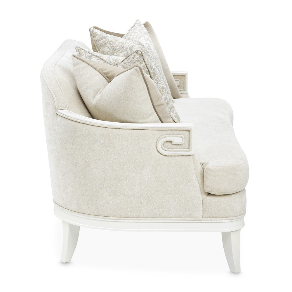 La Marisia Chenille Loveseat - Tranquil/Creamy Pearl
