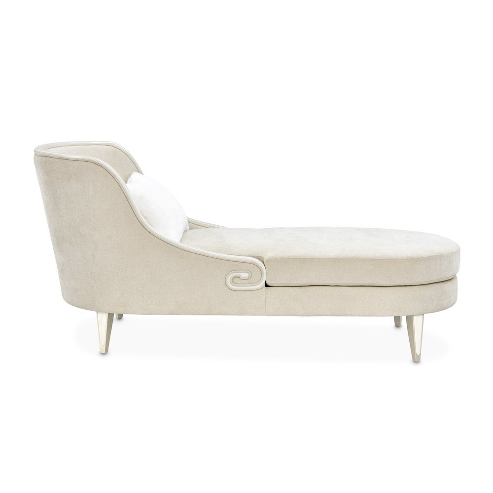 La Marisia Chenille Chaise - Tranquil/Light Champagne