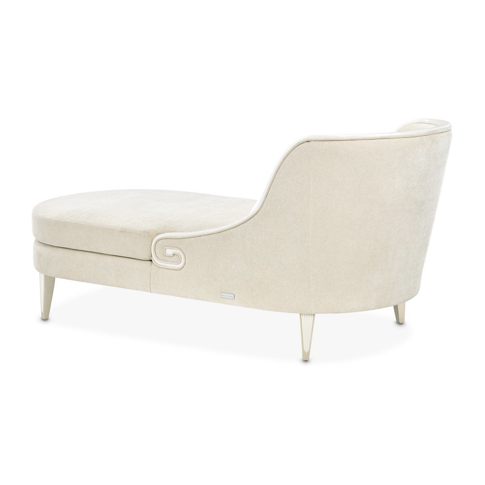 La Marisia Chenille Chaise - Tranquil/Light Champagne