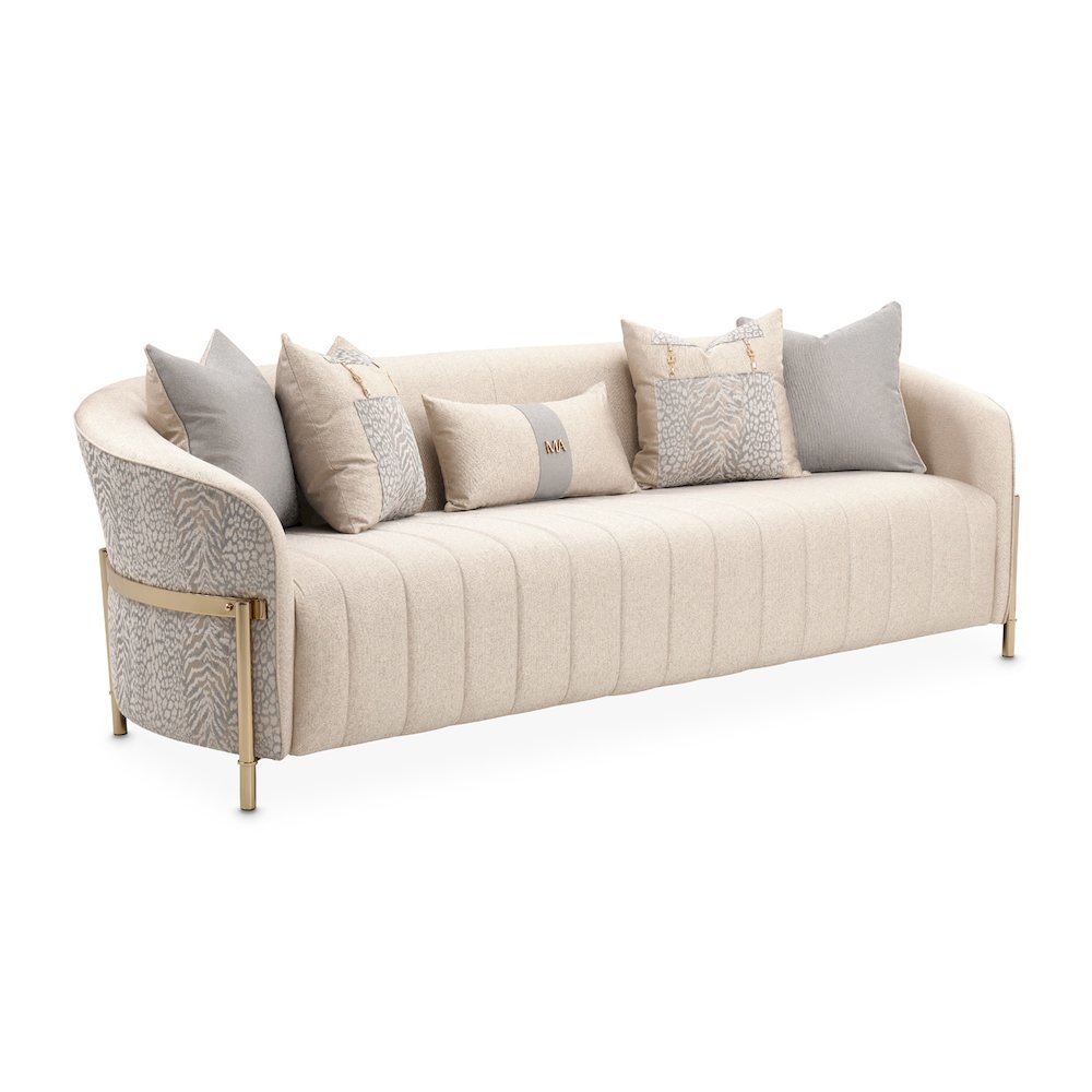 Gold Beige Accent Chair, Living Room Comfy Chair for Reading and Relaxation