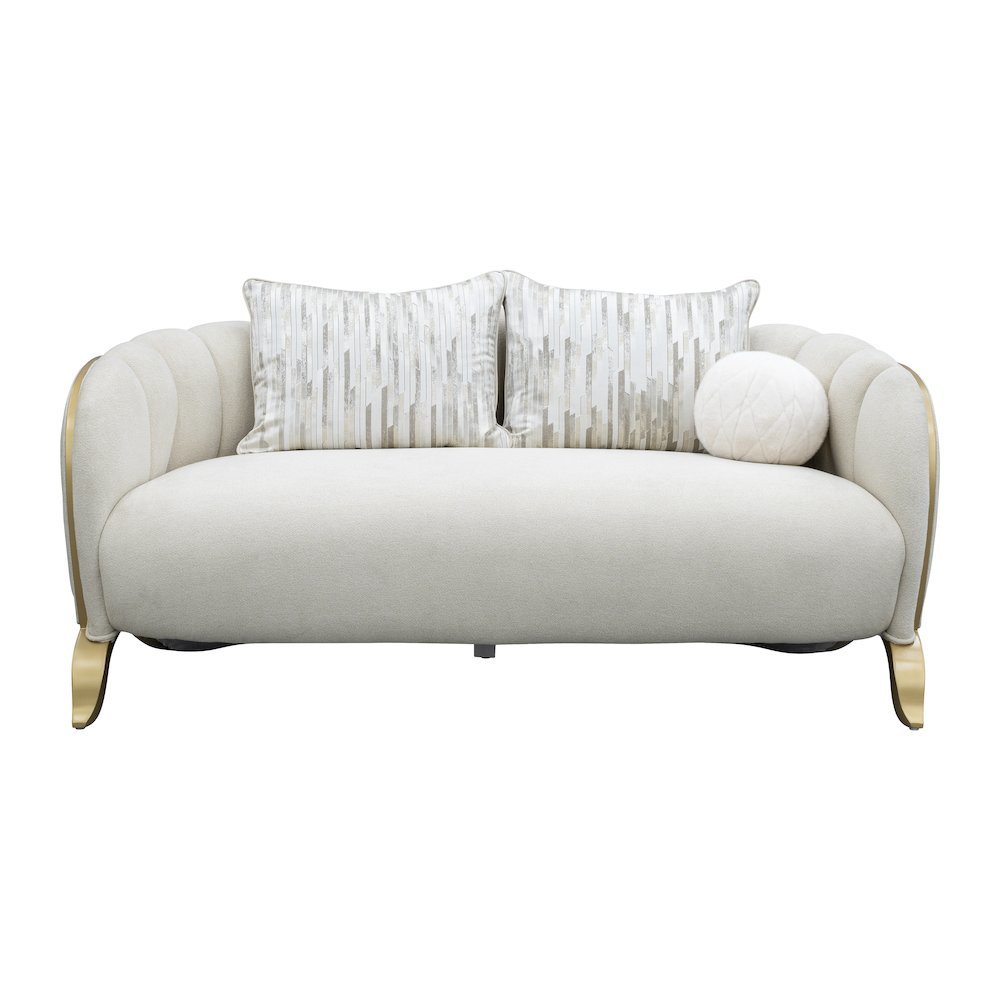 Scotts Square Loveseat - Cornsilk/Light Champagne
