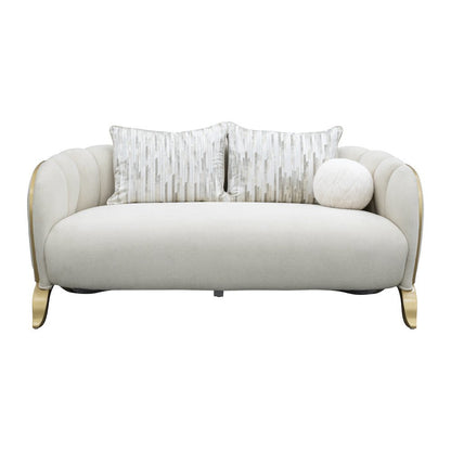 Scotts Square Loveseat - Cornsilk/Light Champagne