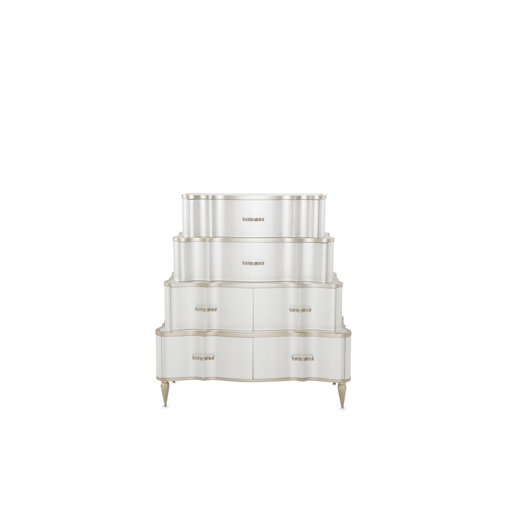 London Place 6-Drawer Tiered Chest - Creamy Pearl