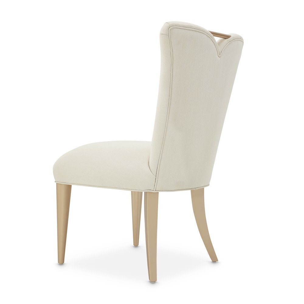 Elegant Upholstered Dining Chairs Set of 2 – Champagne Finished Side Chairs