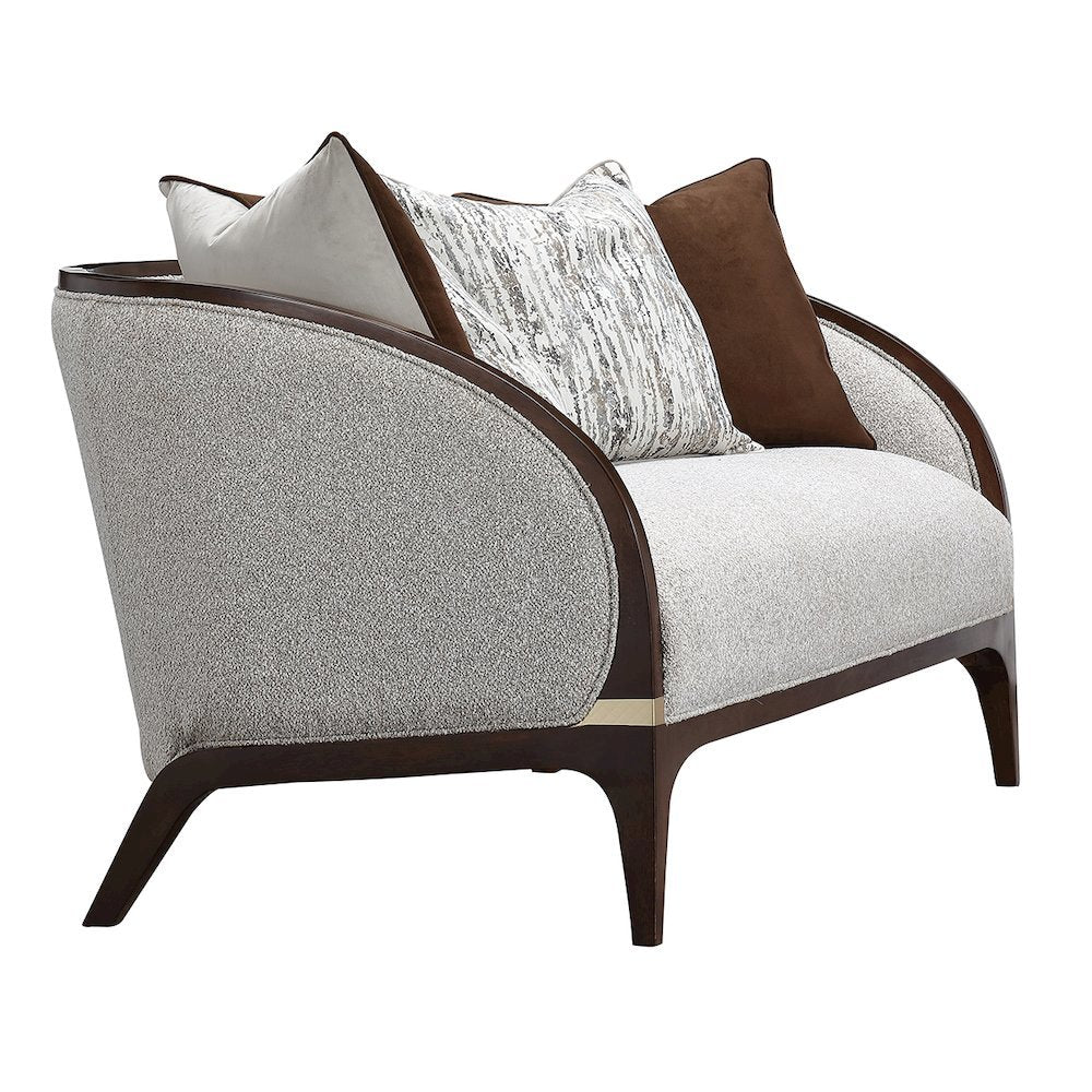 Houston Loveseat - Pebble/Walnut