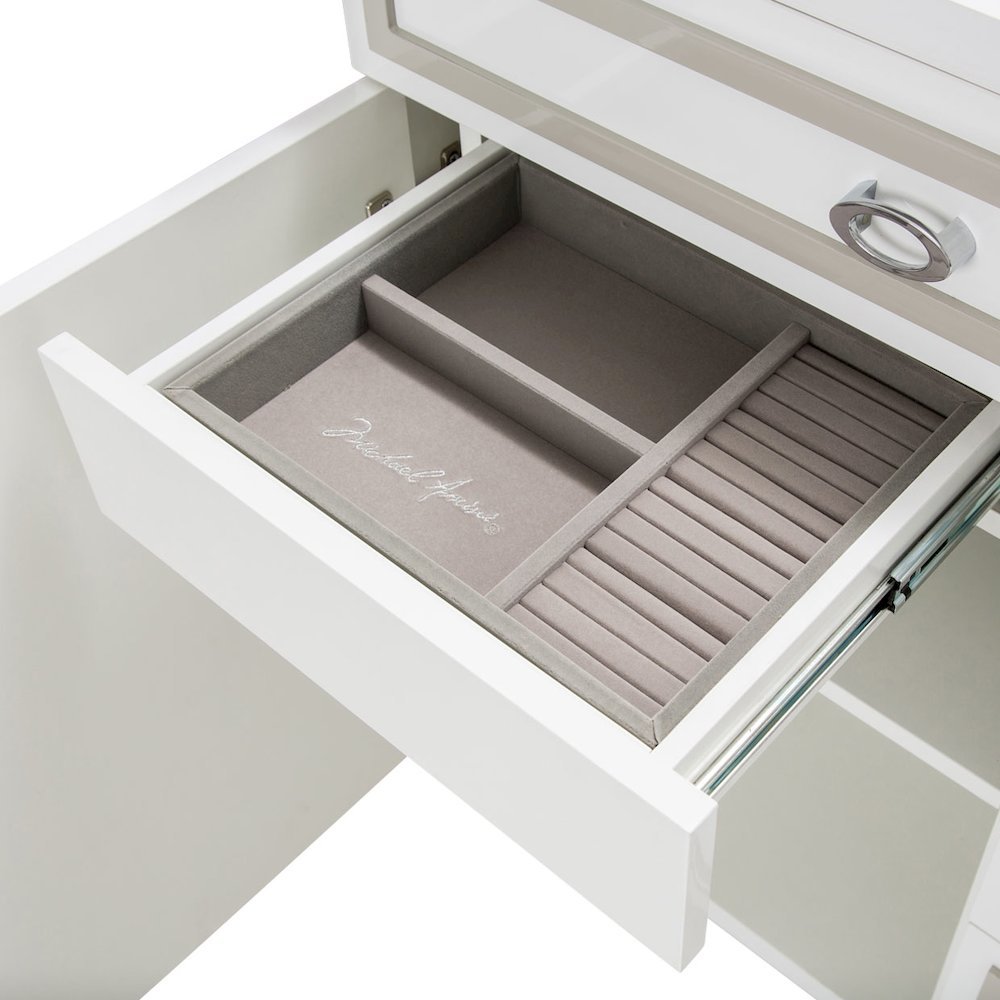 Sky Tower Dresser with Mirror - Cloud White