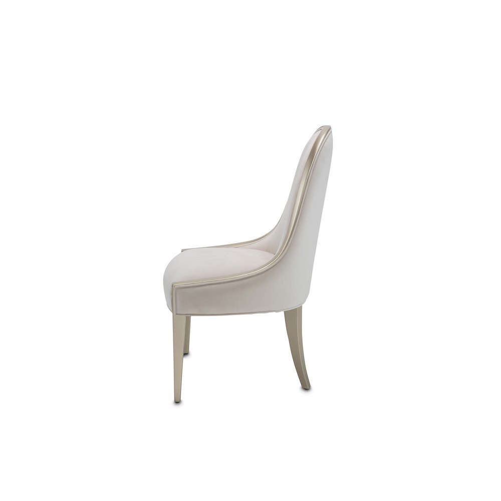 Velvet Upholstered Dining Chair for Dining Table in Beige Finish