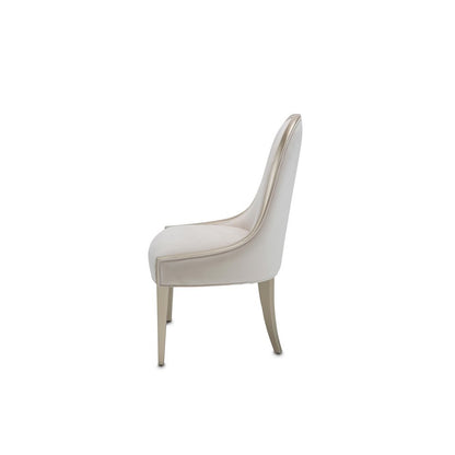 Velvet Upholstered Dining Chair for Dining Table in Beige Finish