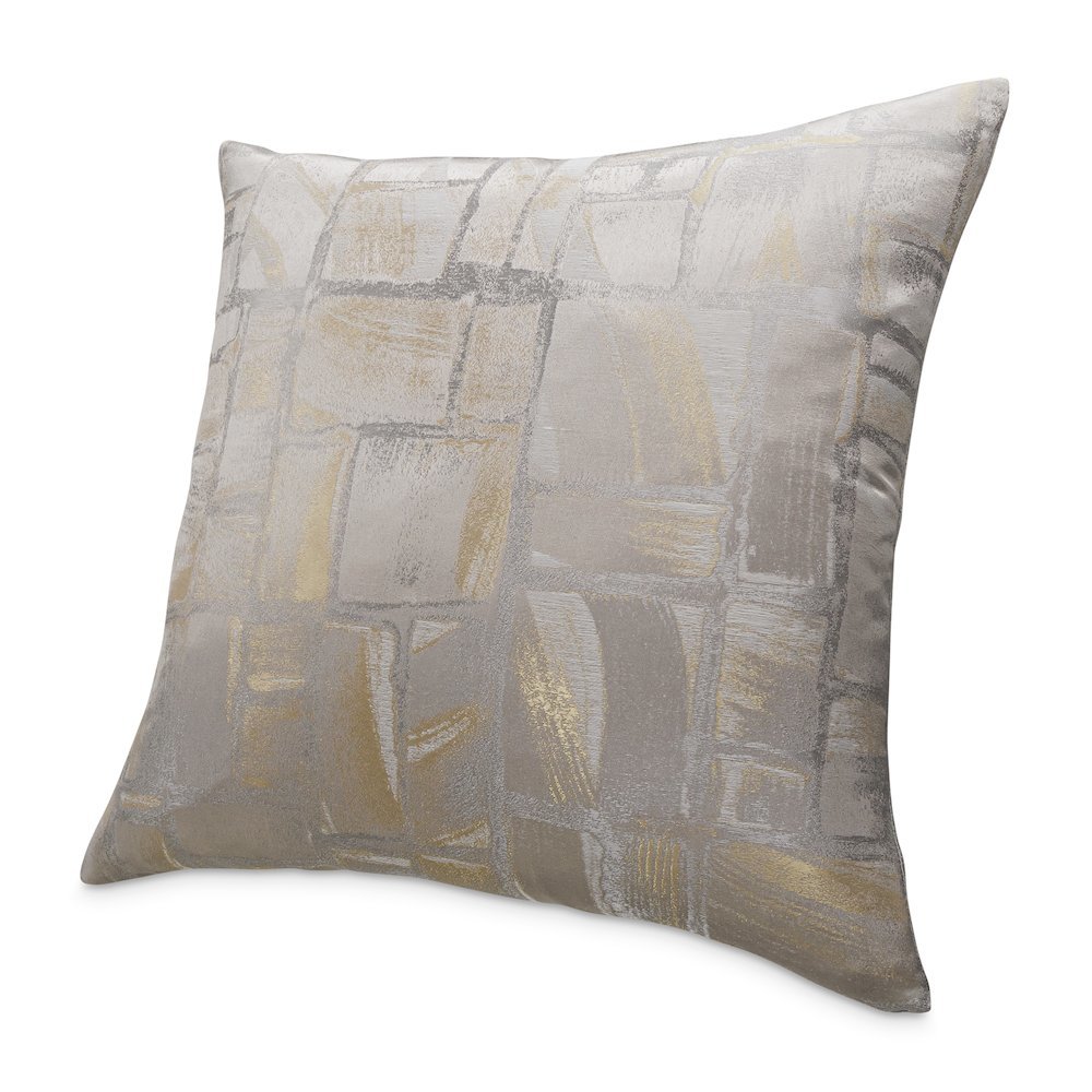 GLAMtastic Ferrara 19" Square Pillow, Set of 2 - Platinum