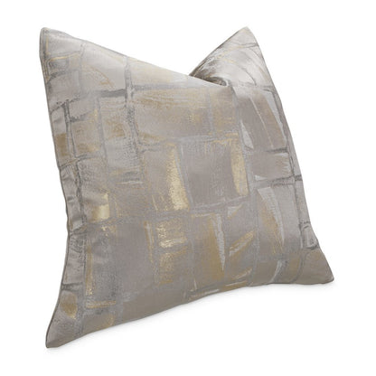 GLAMtastic Ferrara 19" Square Pillow, Set of 2 - Platinum